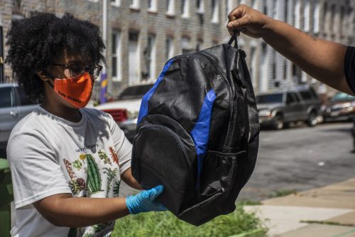 azure handing off backpack